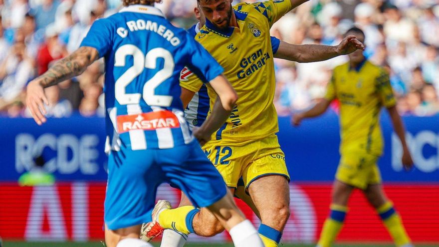 Loiodice arma la pierna derecha, su menos buena, en la última jornada del curso pasado ante el Espanyol.