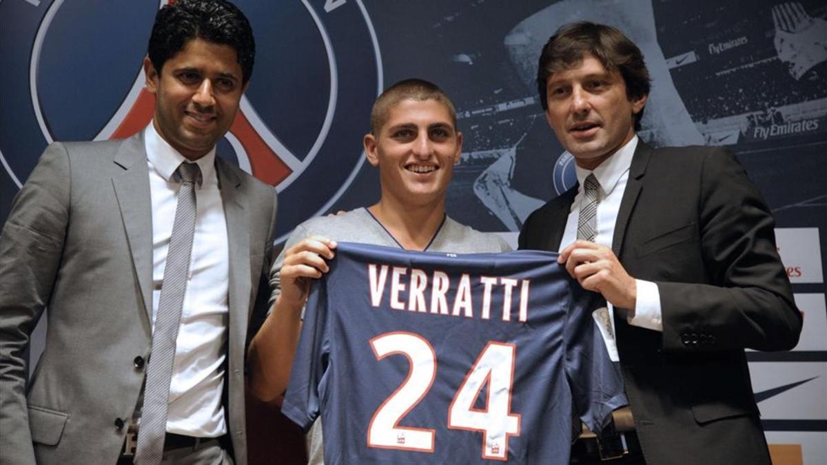 Marco Verratti, el día de su presentación con el PSG