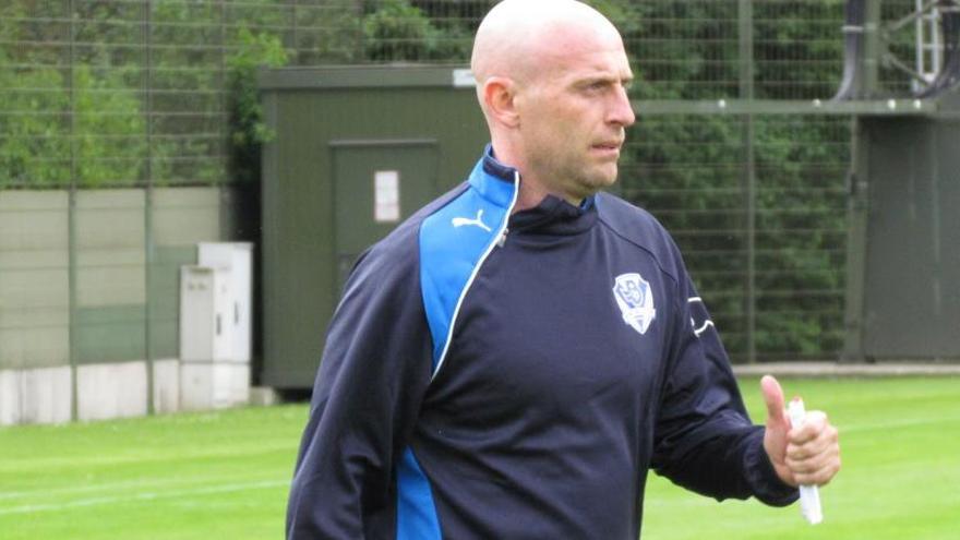 Julián Calero, padre de Iván Calero, durante un entrenamiento