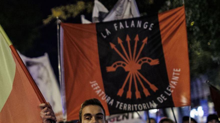 Falangistes en una manifestació en record de Primo de Rivera, el 19 de novembre del 2022 a Madrid.