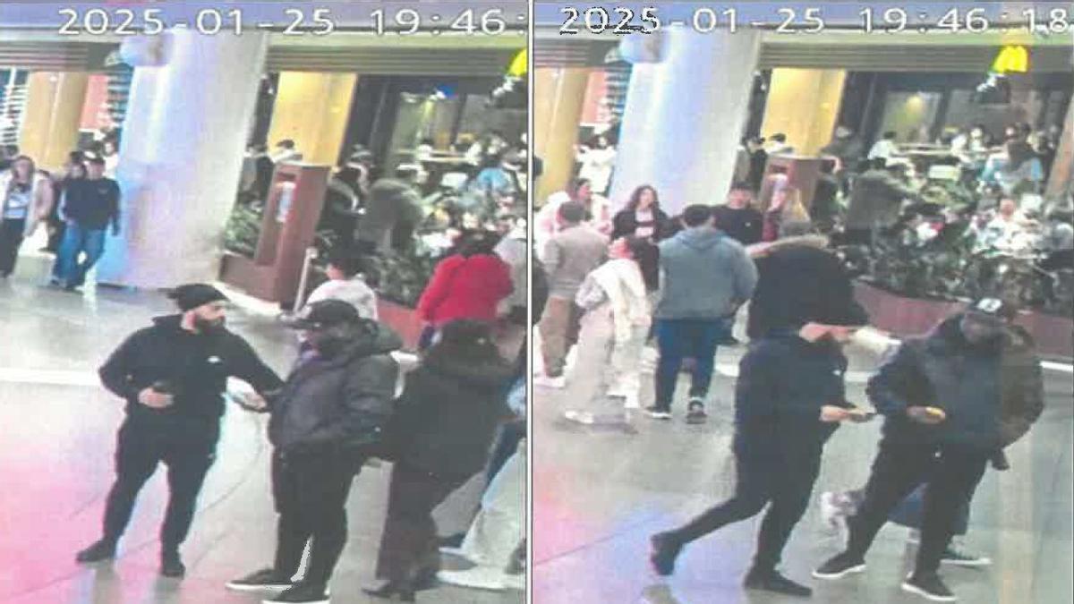Los dos autores materiales del crimen, en centro comercial de Paredes, horas antes del crimen.