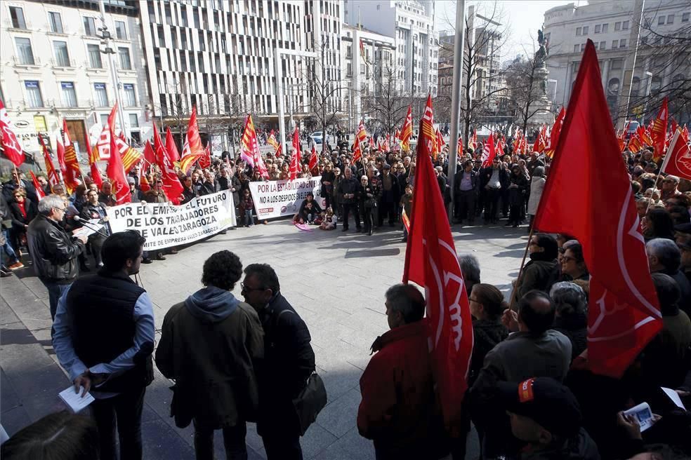 Protesta en Zaragoza contra la caída de los salarios