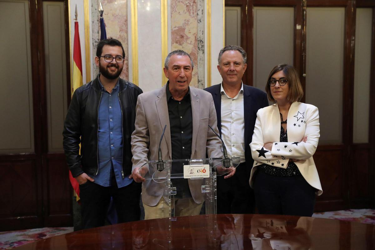 Baldoví, Candela, Sorlí y Bataller, los cuatro diputados de Compromís en el Congreso.
