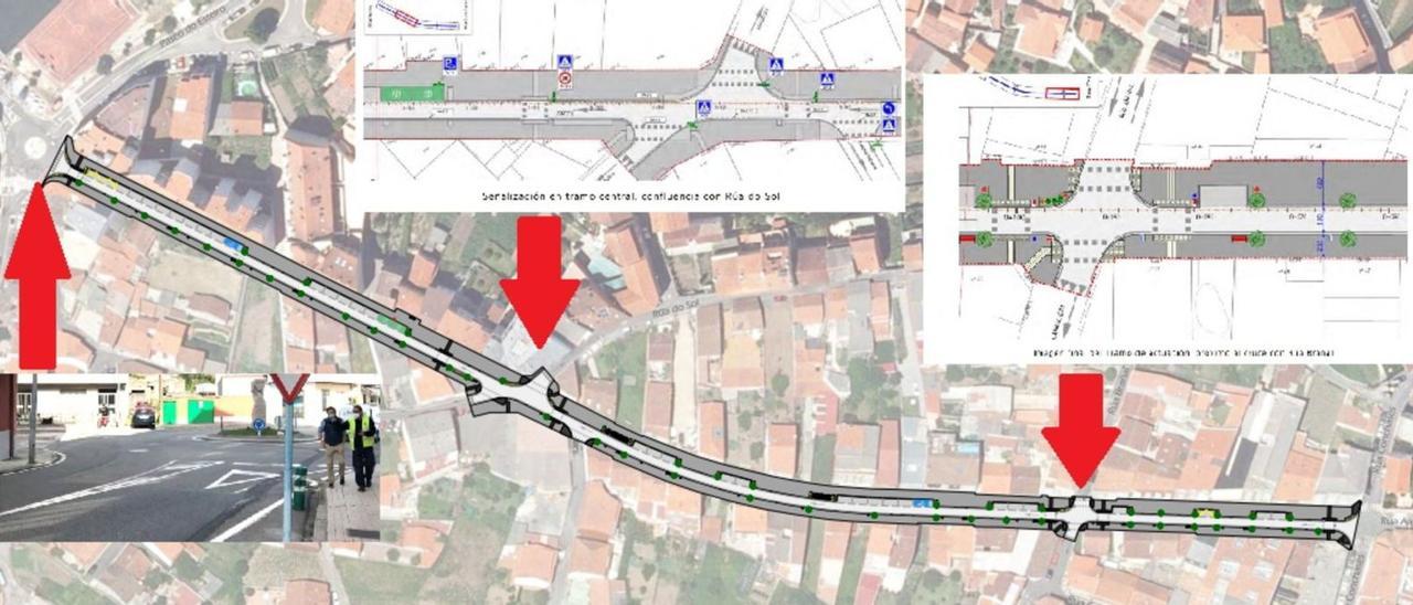 Detalles de la humanización definitiva de la calle Alexandre Bóveda.