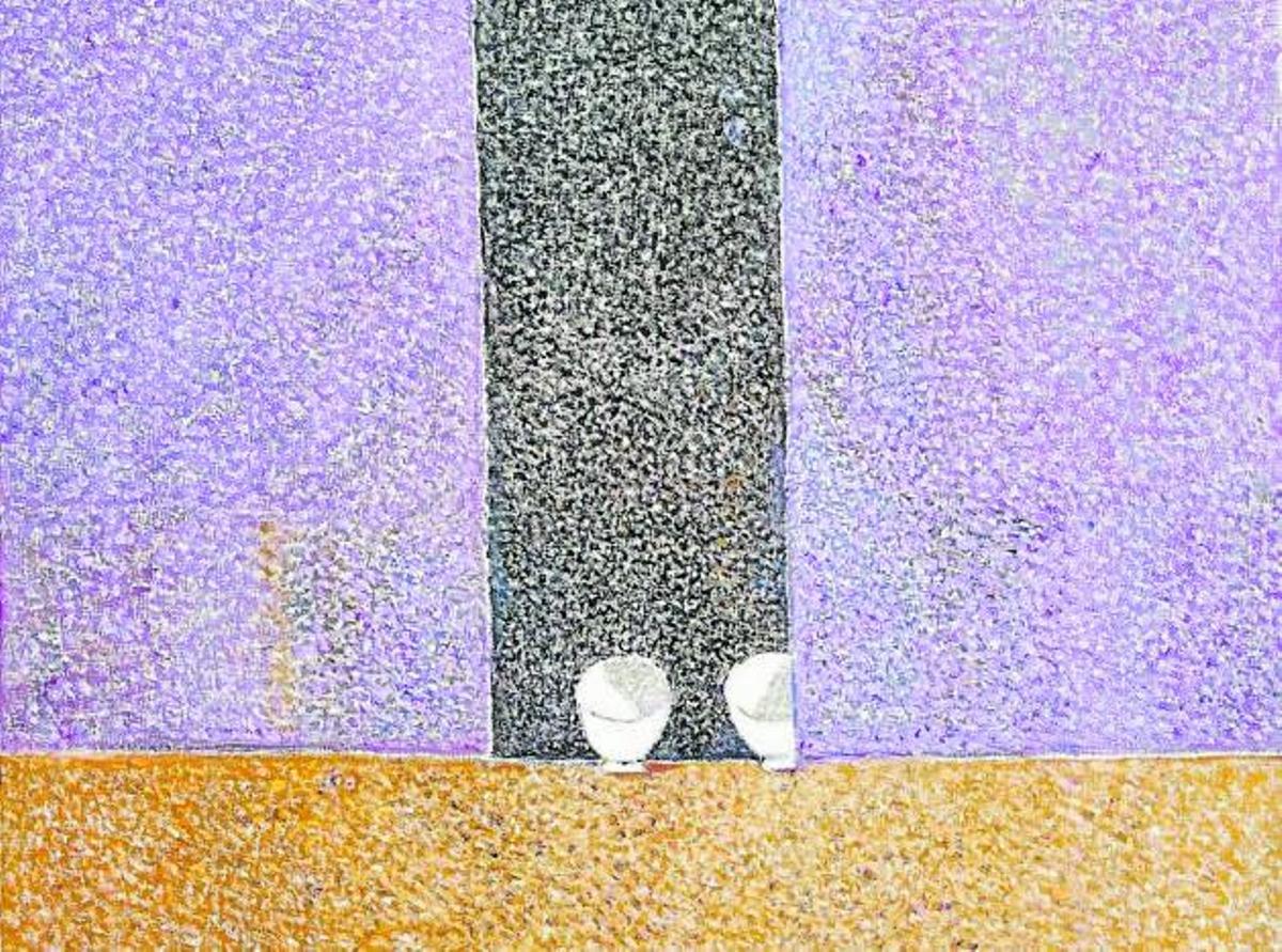 Cristino de Vera, ‘Dos tazas blancas y silencio’, 2003, óleo sobre lienzo.