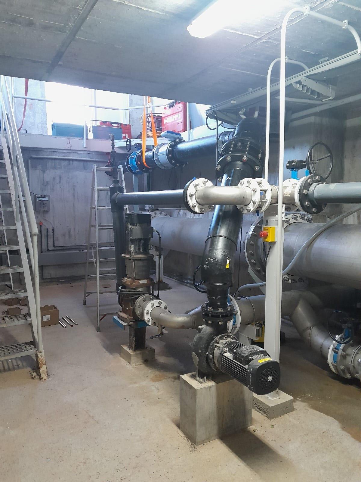 Instalaciones de la prueba piloto para inyectar agua en un aciífero de Can Guasch.