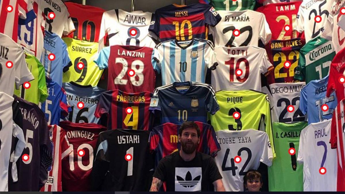 Todas las camisetas que colecciona Leo Messi