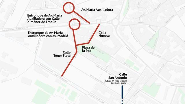 Plano con las calles dónde se va a intervenir.  | SERVICIO ESPECIAL