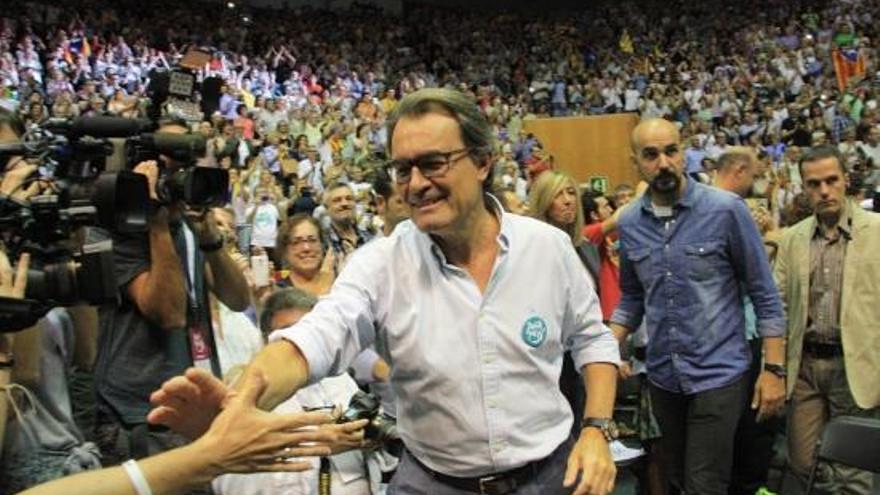 Artur Mas al pavelló de Fontajau de Girona.