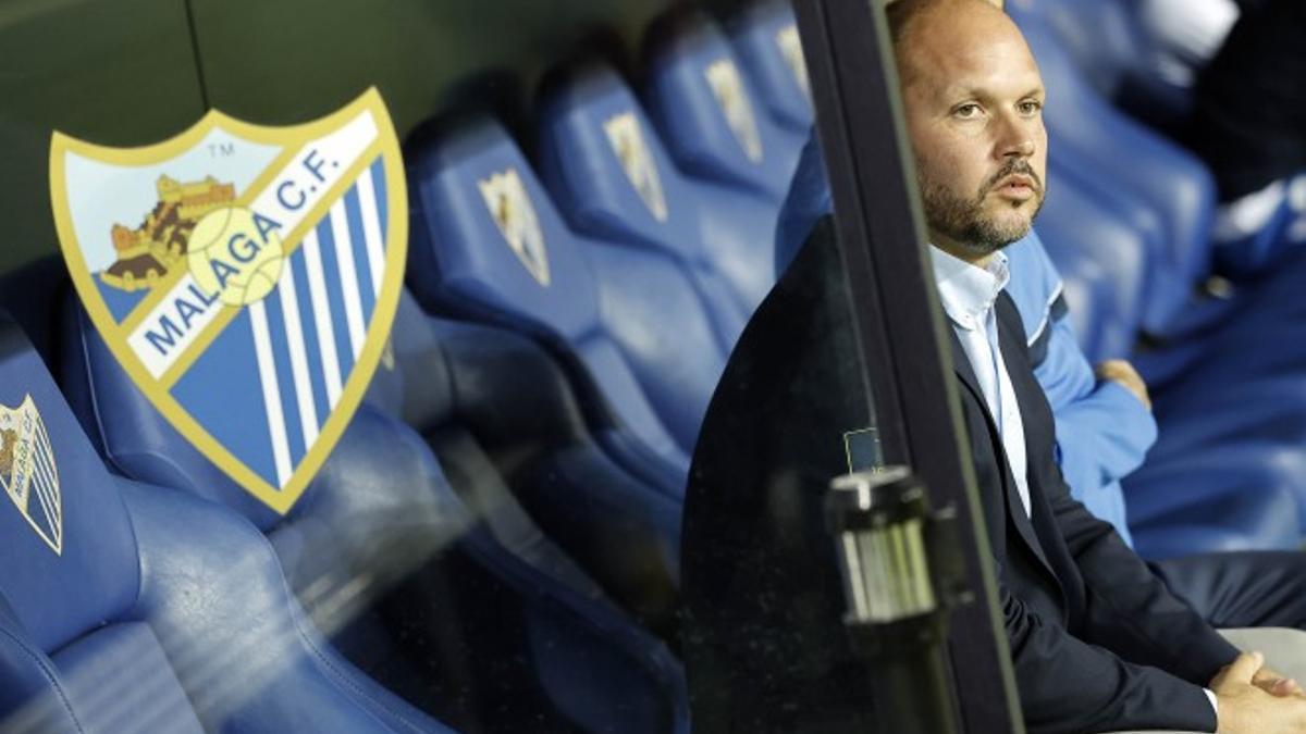 José Alberto, en el banquillo de La Rosaleda