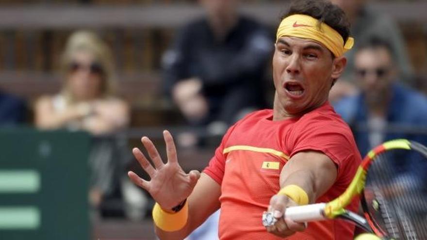 Rafa Nadal en el partido contra Kohlschreiber.