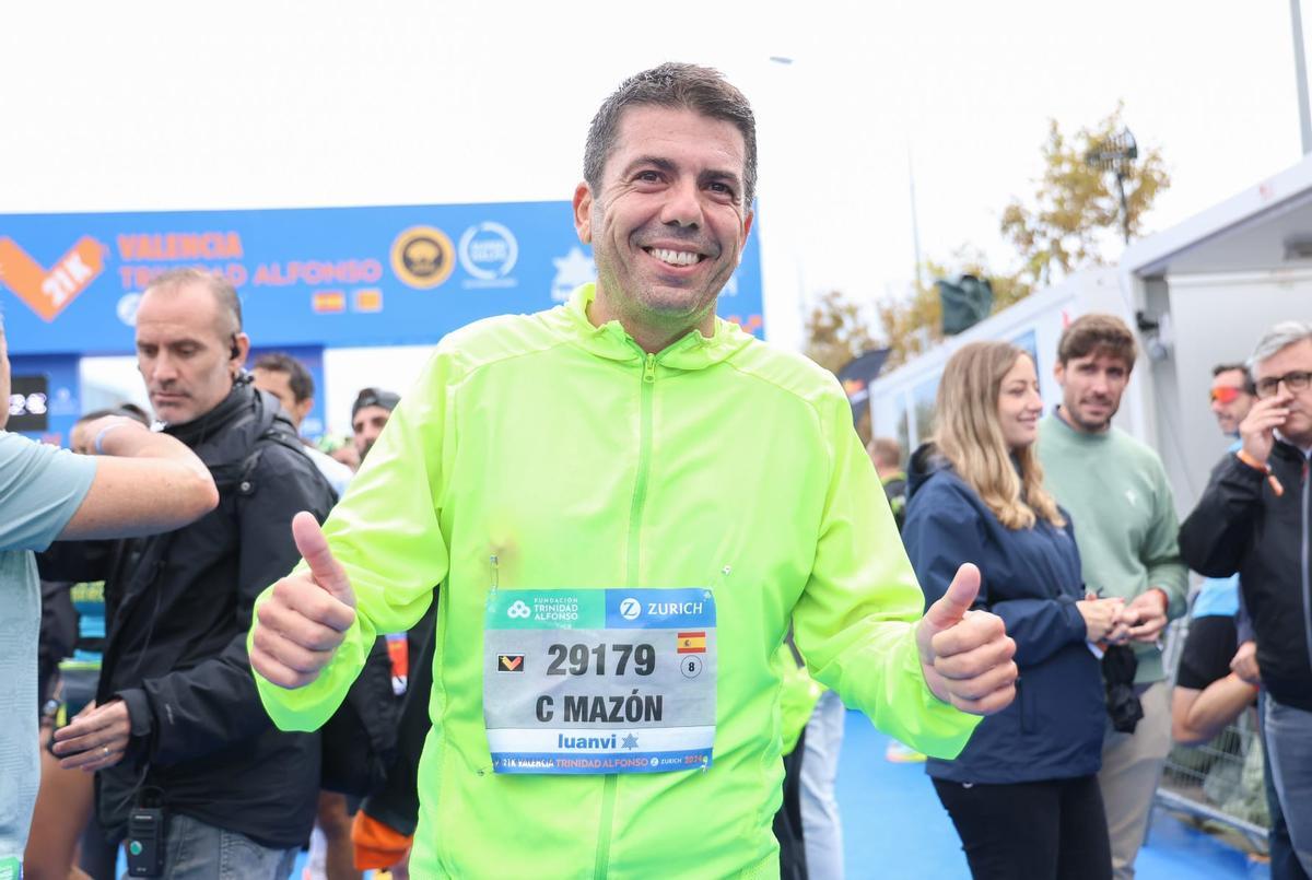 Carlos Mazón, en su tercera participación consecutiva en el Medio Maratón Valencia Trinidad Alfonso Zurich
