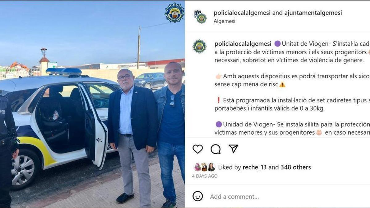 Una de las publicaciones realizadas por el Ayuntamiento de Algemesí en Instagram que el juez ha ordenado retirar.