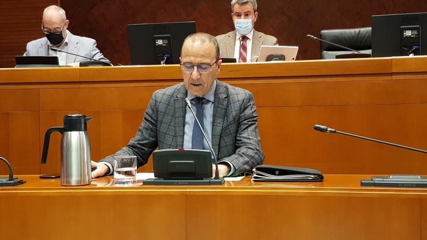 El consejero Felipe Faci, durante su comparecencia de presupuestos para 2022