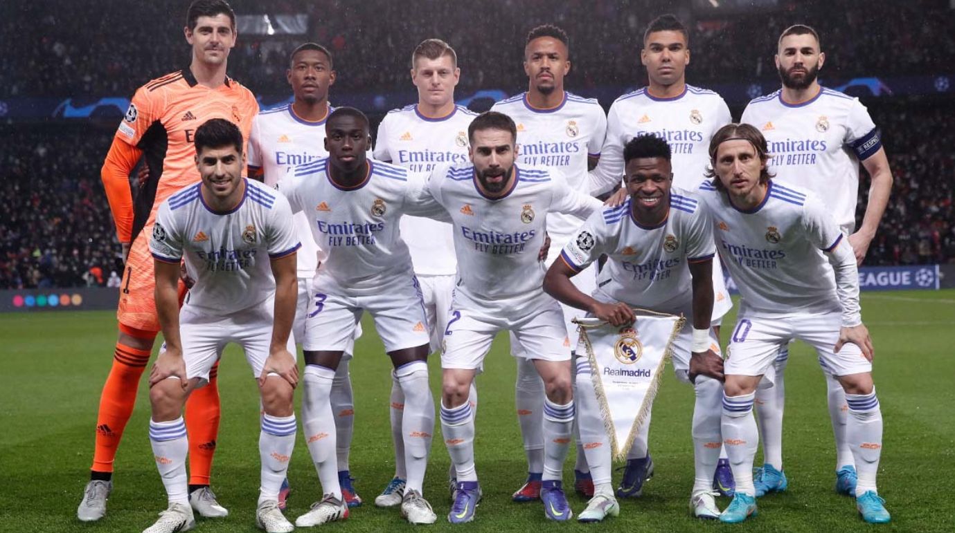 Once del Real Madrid ante el PSG en el Parque de los Príncipes.