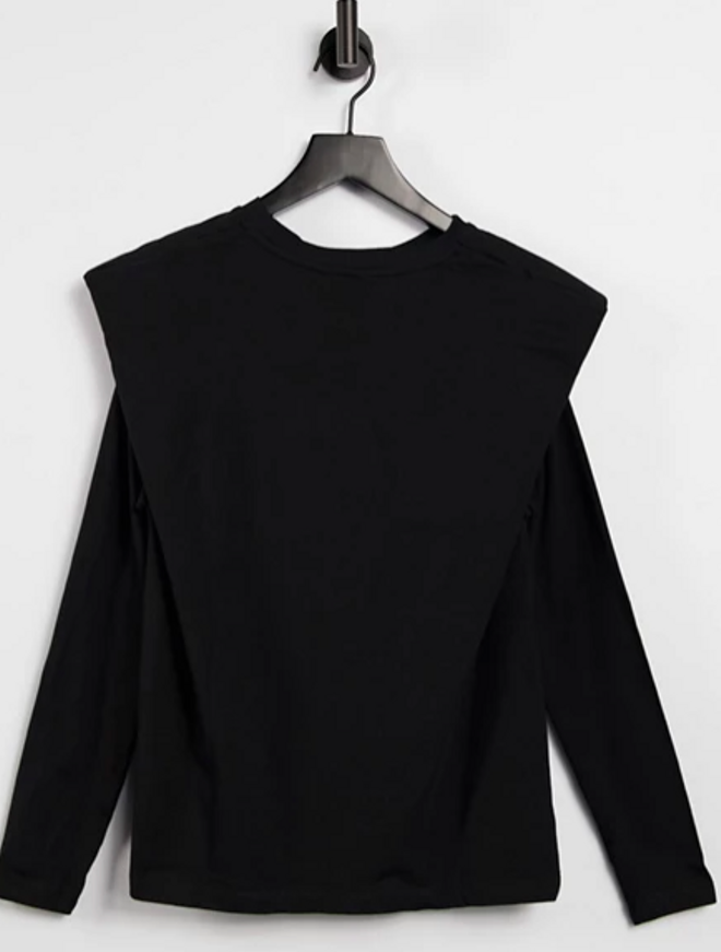 Sudadera negra con detalle en el hombro de Object