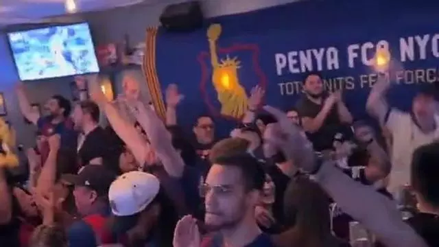 La pasion por el Barça se instala en New York: Locura con el gol de Lewandoski