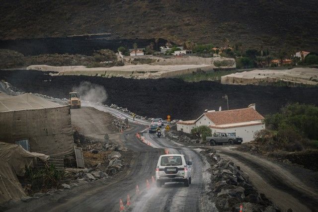 Carreteras por las coladas de lava de La Palma