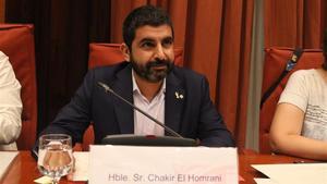 El ’conseller’ de Treball, Chakir El Homrani, durante una comparecencia en el Parlament de Catalunya.