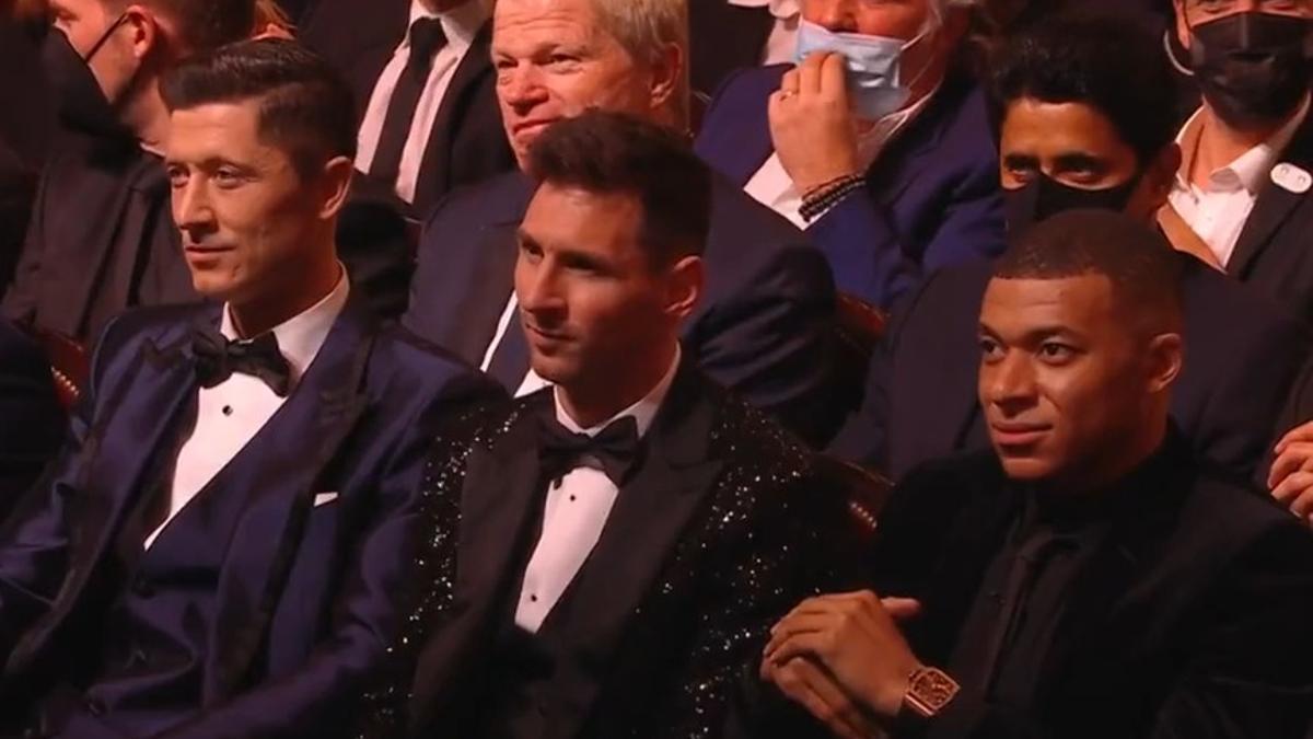 Mbappé, junto a Lewandowski y Messi en la gala del Balón de Oro 2021