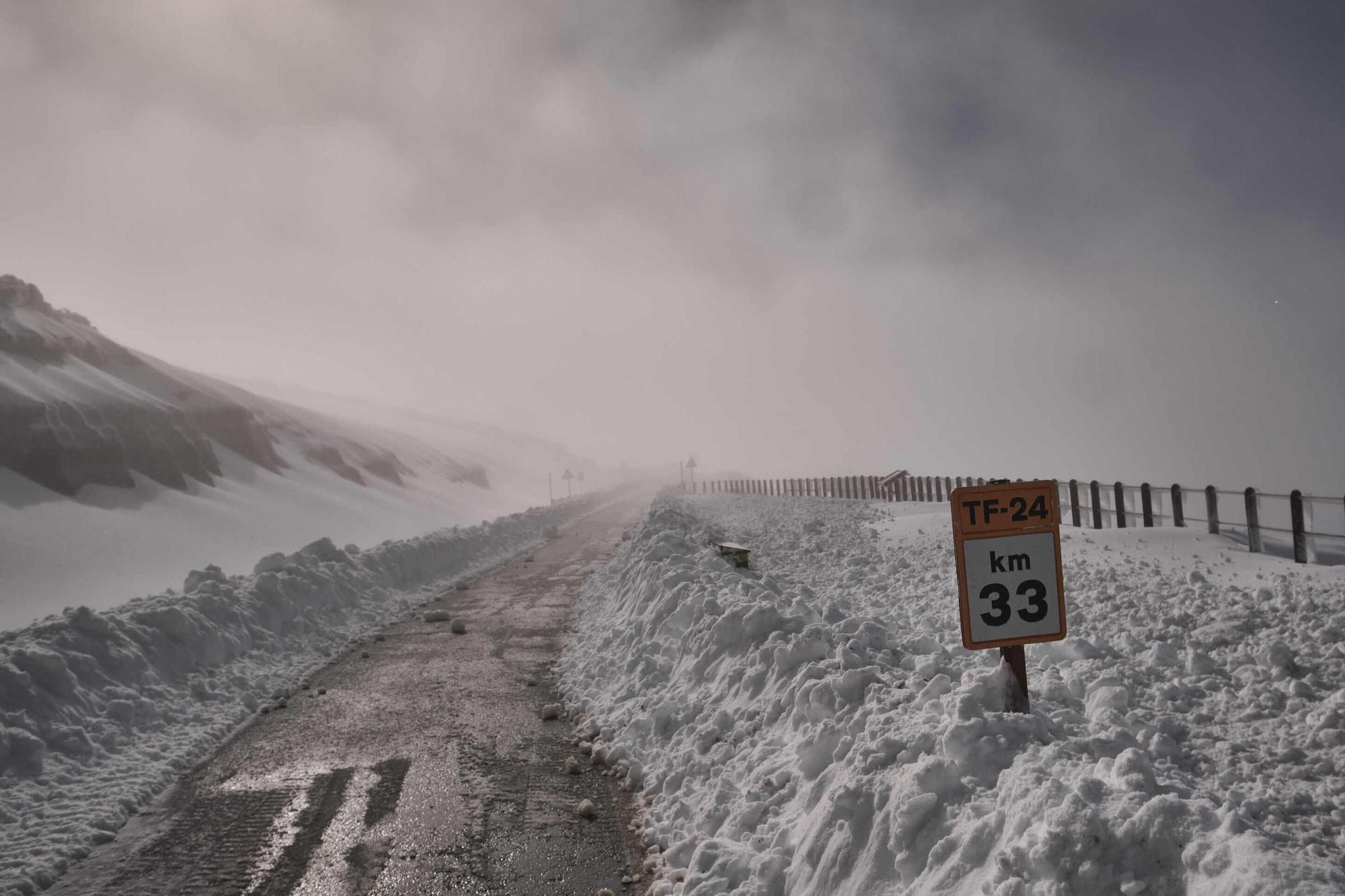 La nieve que dejó 'Filomena' en el Teide