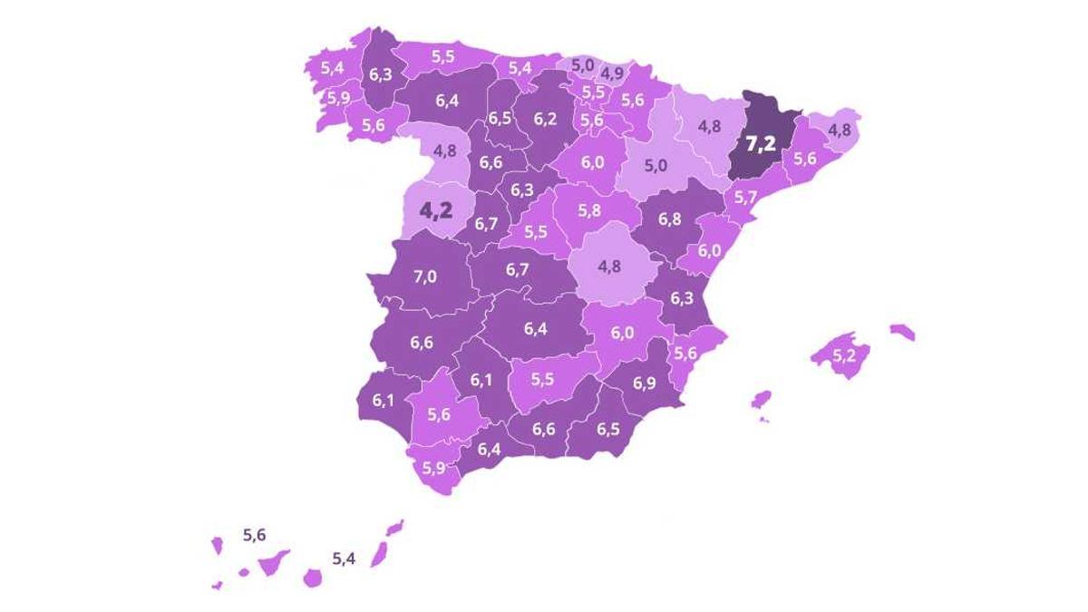 La mitjana de relacions sexuals a Espanya.