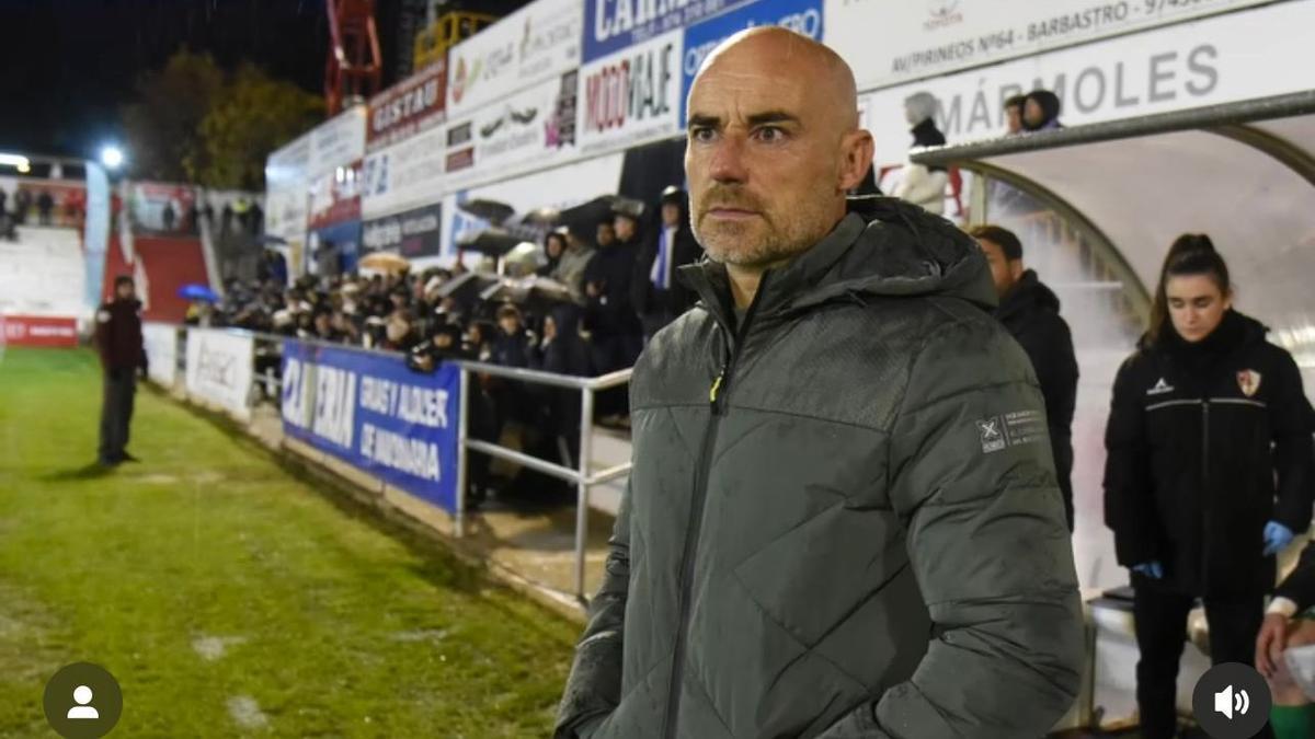 Dani Martínez, durante un partido con la UD Barbastro