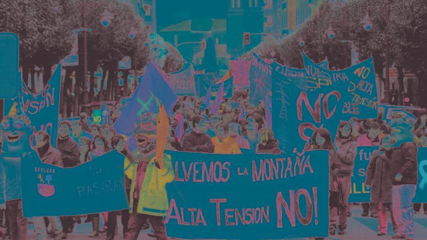 Asistentes a la manifestación contra Sama-Velilla celebrada a finales del pasado año en León.