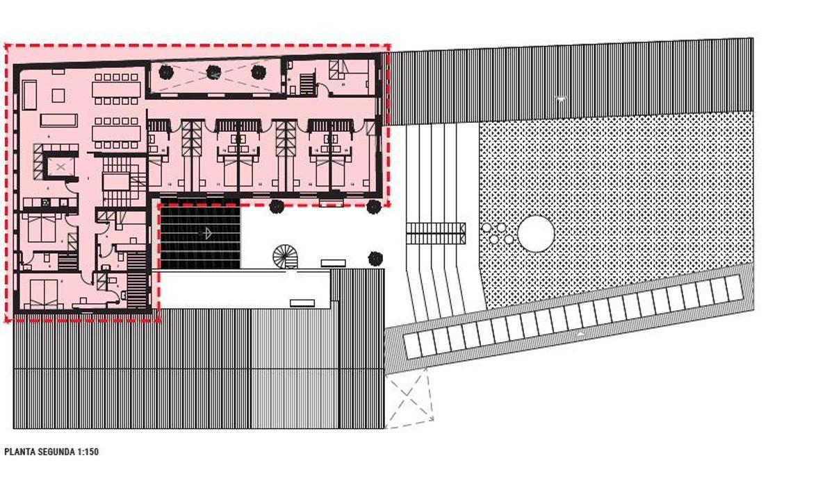 Plano de la Fase Tres del proceso de rehabilitación del edificio de la Calle Joaquín Costa, cuya segunda planta se destinará a un centro para la acogida e inclusión de mujeres vulnerables.