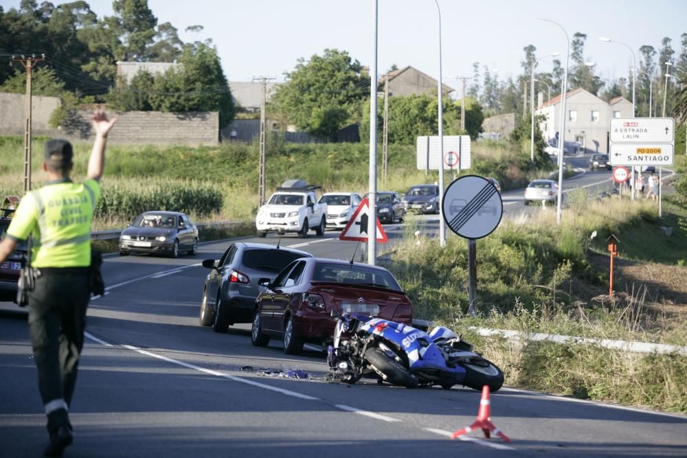 Accidente en la N-640 en Portela