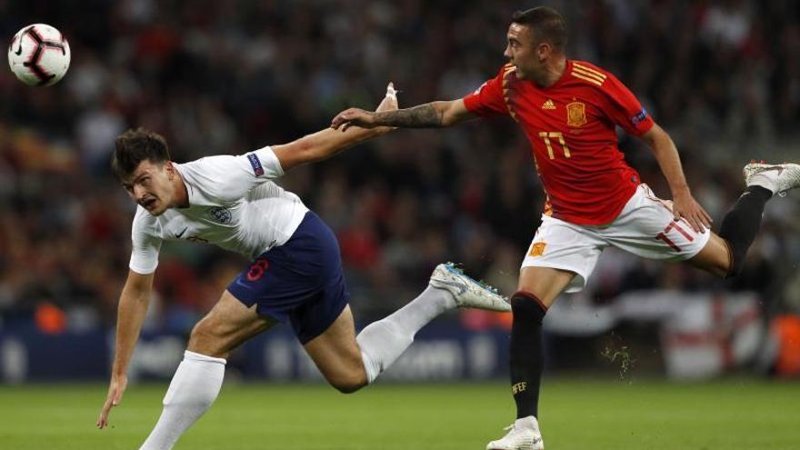 Aspas, durante el partido ante Inglaterra.