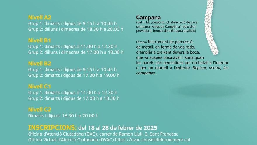 El Consell de Formentera abre la inscripción en los cursos de catalán gratuitos para adultos