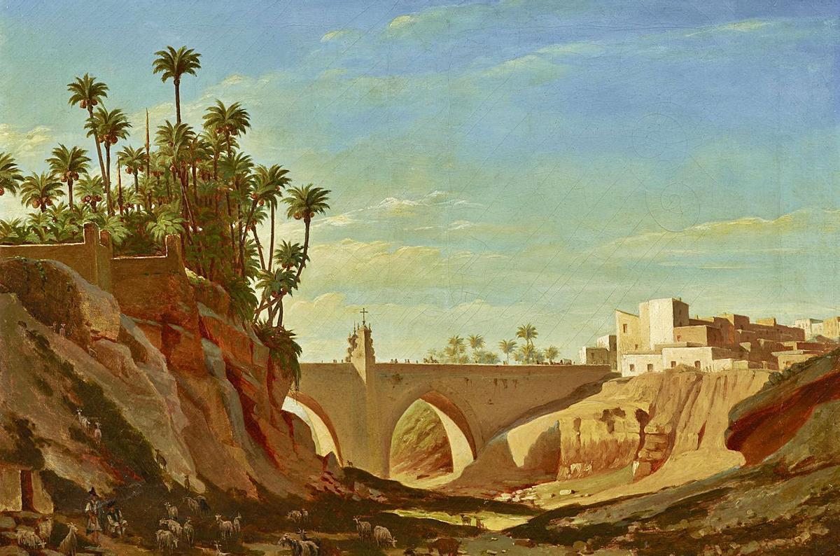 Cuadro del pintor conel Puente de la Virgen de Elche. información