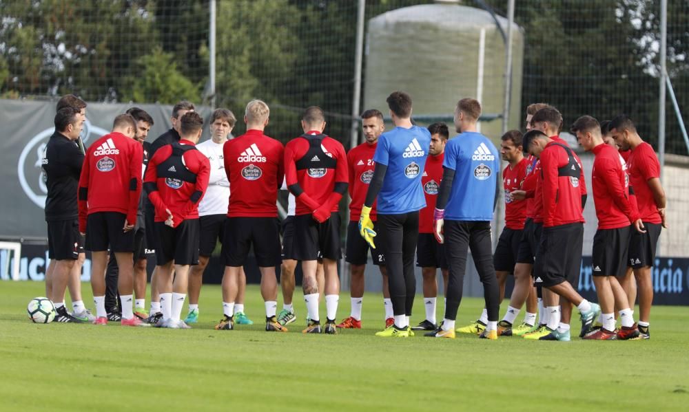 La plantilla del Celta encara una larga semana de trabajo para preparar el encuentro ante Las Palmas.