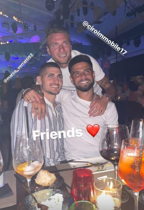 Los tres jugadores italianos en un post publicado en Instagram