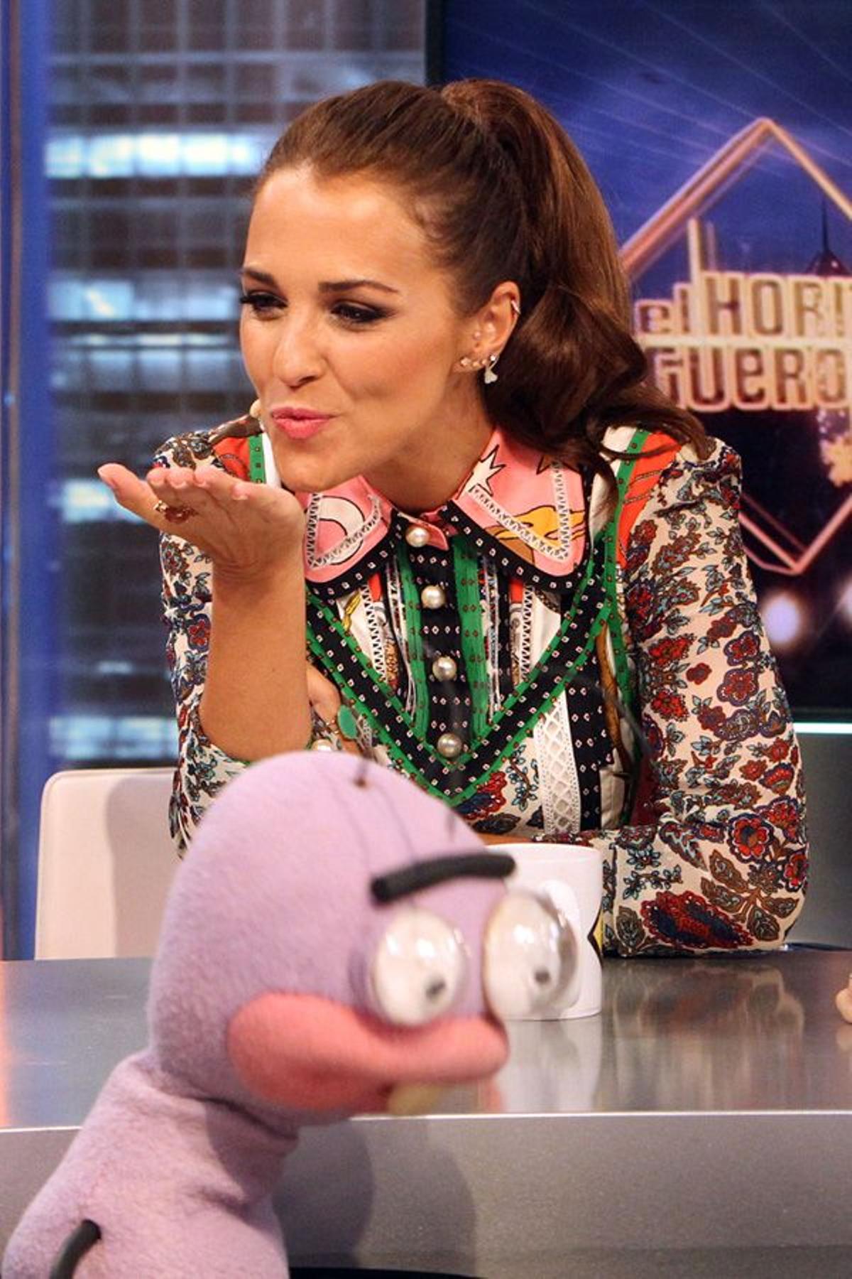 Paula Echevarría con coleta alta en 'El Hormiguero'