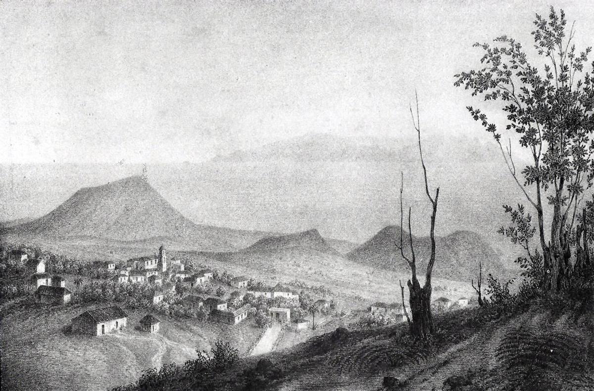 Güímar en 1828, dos años después del aluvión que afectó gravemente a este municipio.