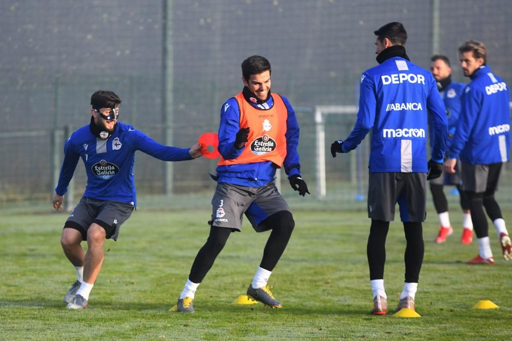 Última sesión del Dépor antes de jugar en Soria