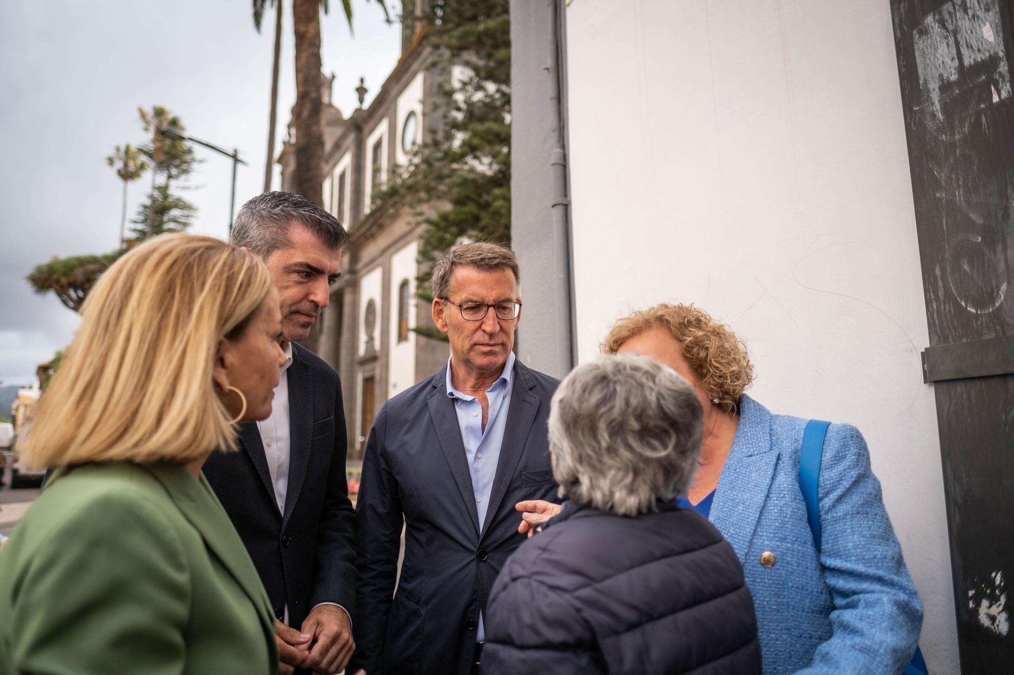 El presidente del Partido Popular, Alberto Núñez Feijóo, visita La Laguna