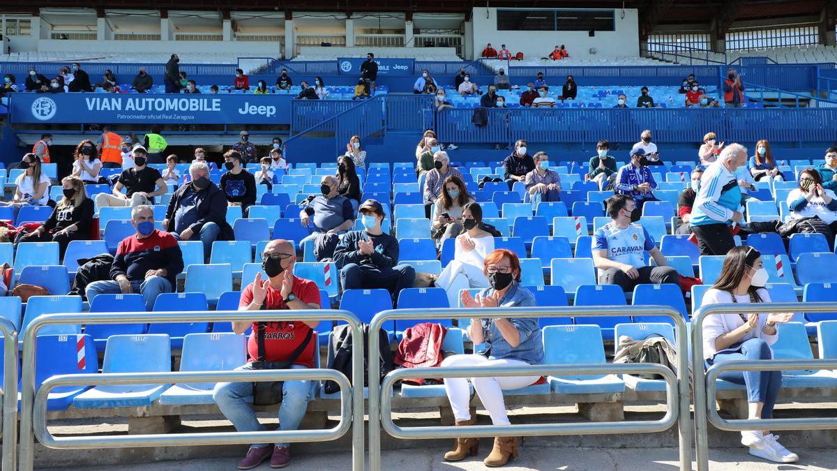 La Romareda, con público el pasado día 2 en el duelo entre el filial y el Barbastro.