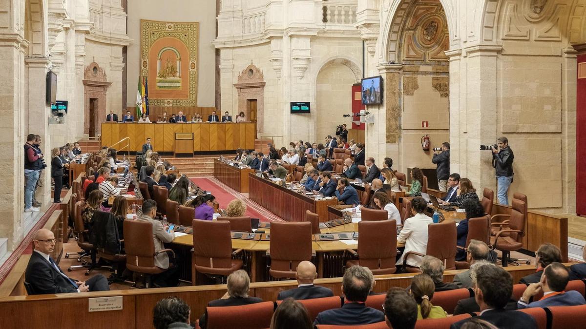 Una imagen del salón de plenos del Parlamento de Andalucía.