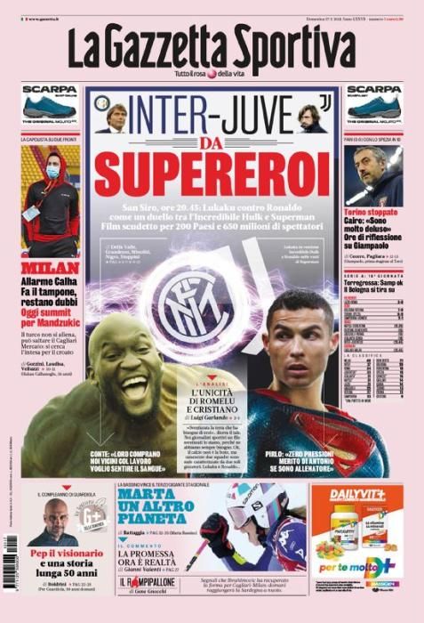 Portada GAZZETTA DELLO SPORT domingo 17 enero 2021