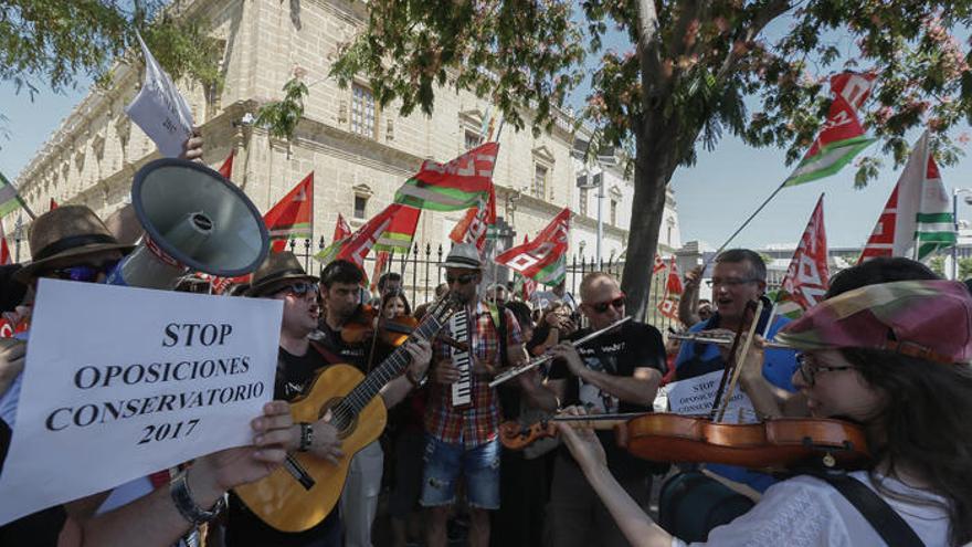 Una protesta de los interinos.