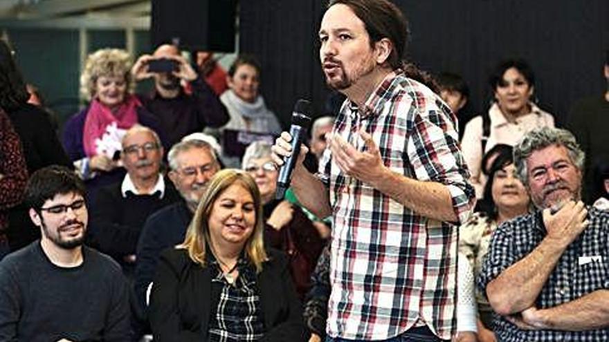 Pablo Iglesias, ahir a Bilbao.