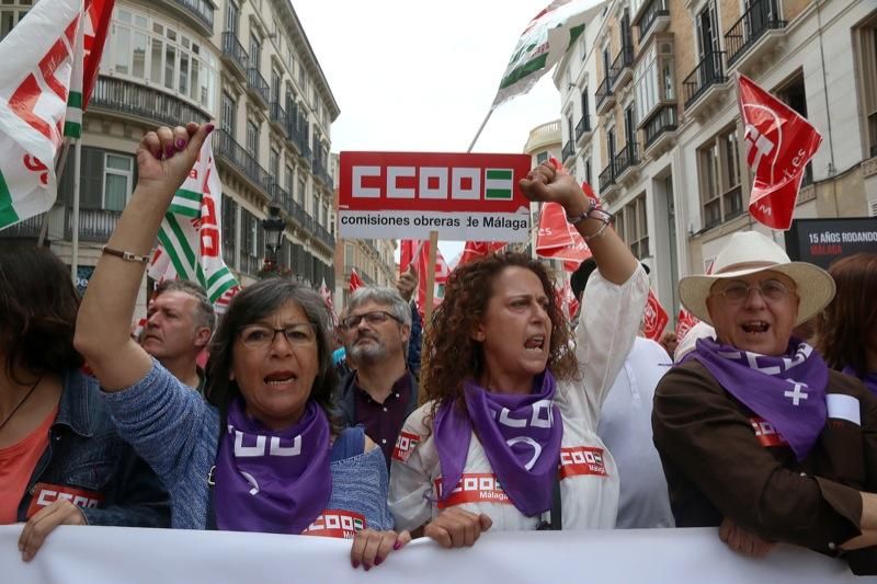 Manifestación del Primero de Mayo en Málaga