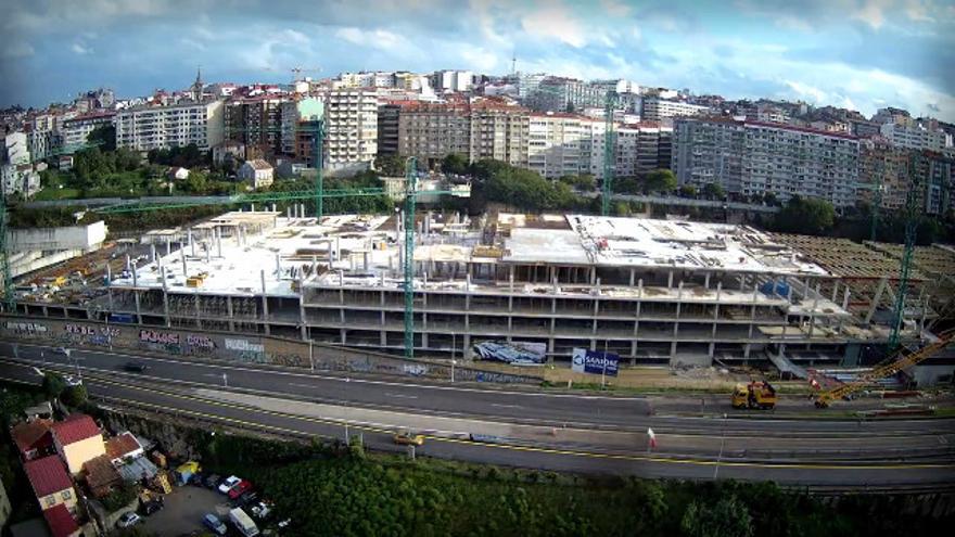 Uno de los momentos de la construcción de Vialia recogidos en el time lapse, entre abril de 2019 y enero de este año