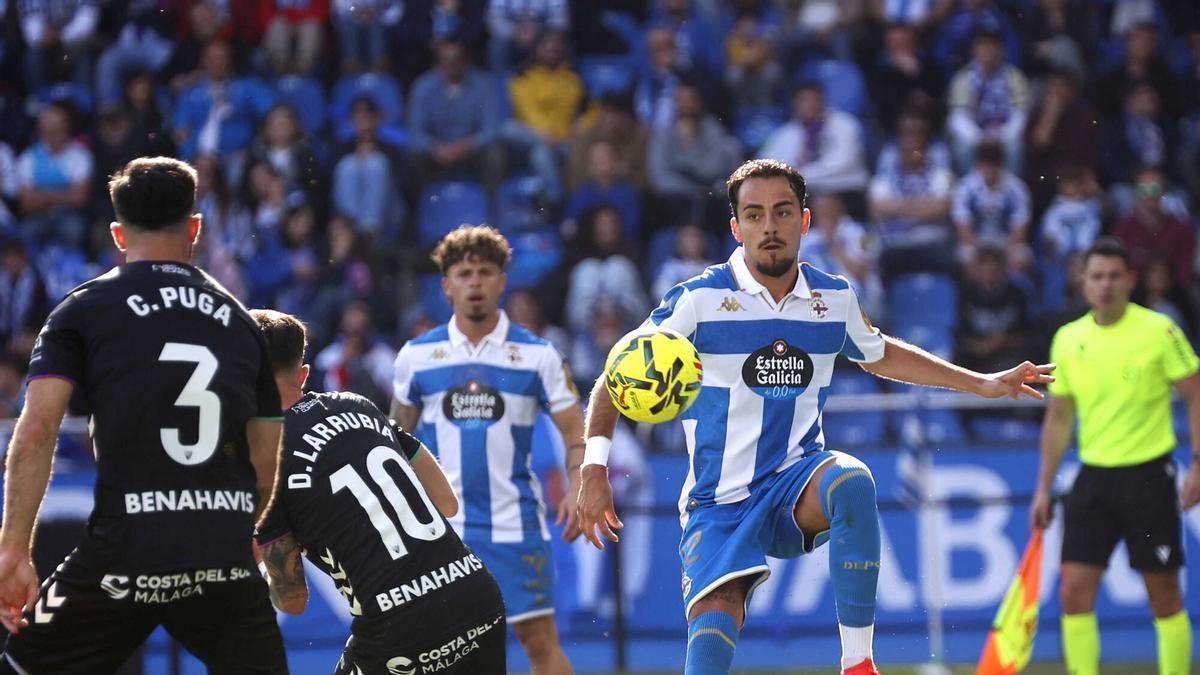 Quagliata, durante un partido del Deportivo