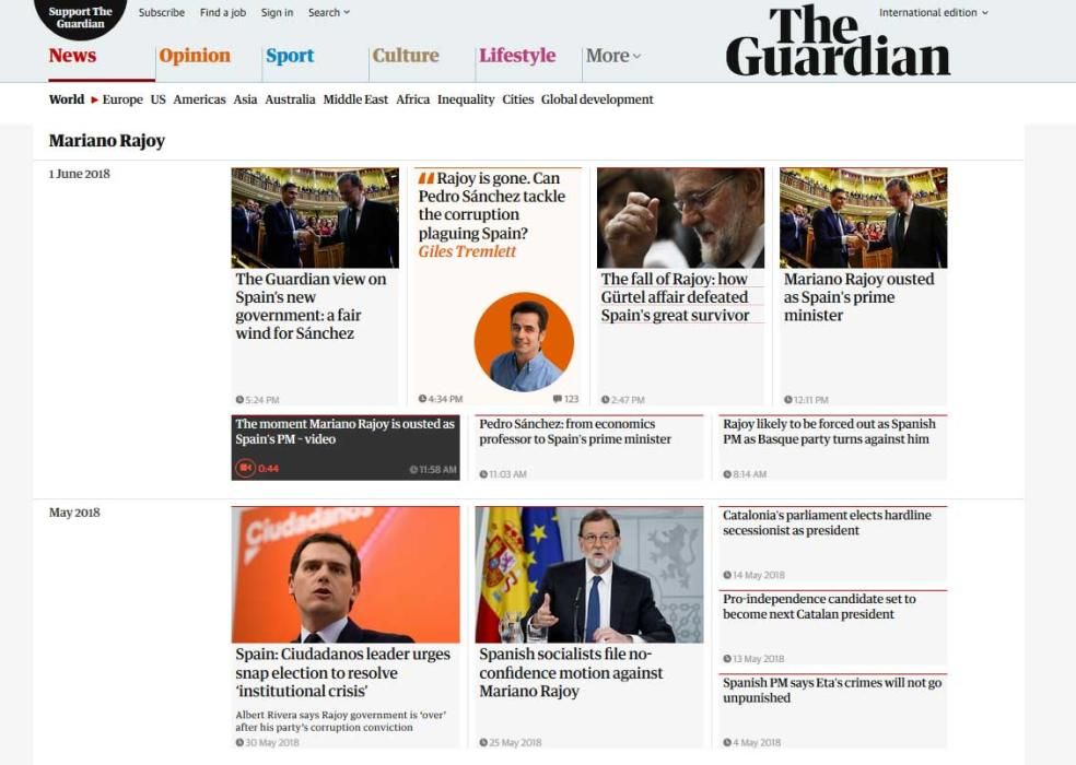 Prensa Internacional sobre la moción de censura