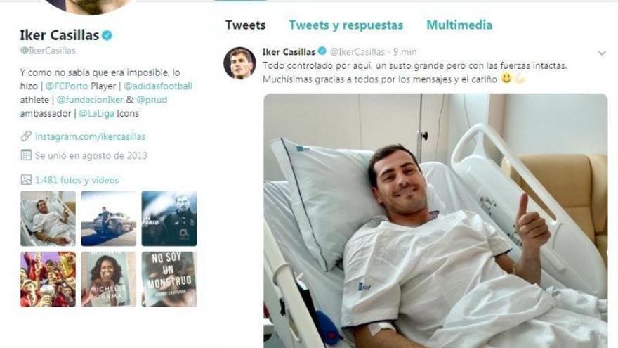 Casillas pasa su primera noche en el hospital estable y rodeado de su familia