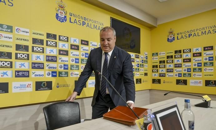 LAS PALMAS DE GRAN CANARIA A 23/05/2017. Rueda de prensa del Presidente de la UD Las Palmas Miguel Ángel Ramírez para hacer balance de la temporada 2016-17.  FOTO: J.PÉREZ CURBELO